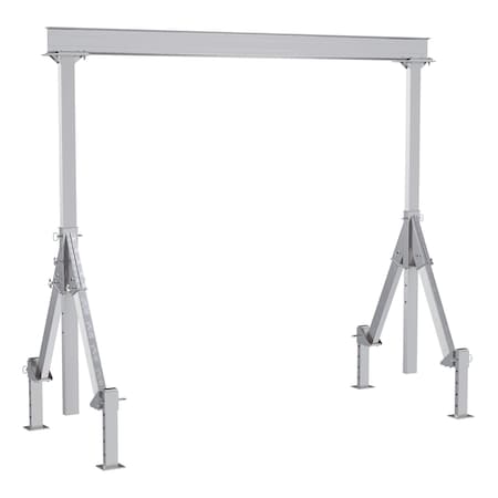 Vestil Aluminum Adjustable Height Gantry Crane w/Adjustable Leveling Option 12 ft.x 12 ft. 4K Silver AHA-4-12-12-ALO